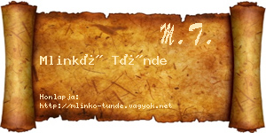 Mlinkó Tünde névjegykártya