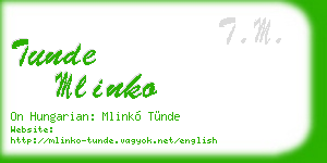 tunde mlinko business card