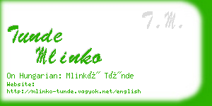 tunde mlinko business card